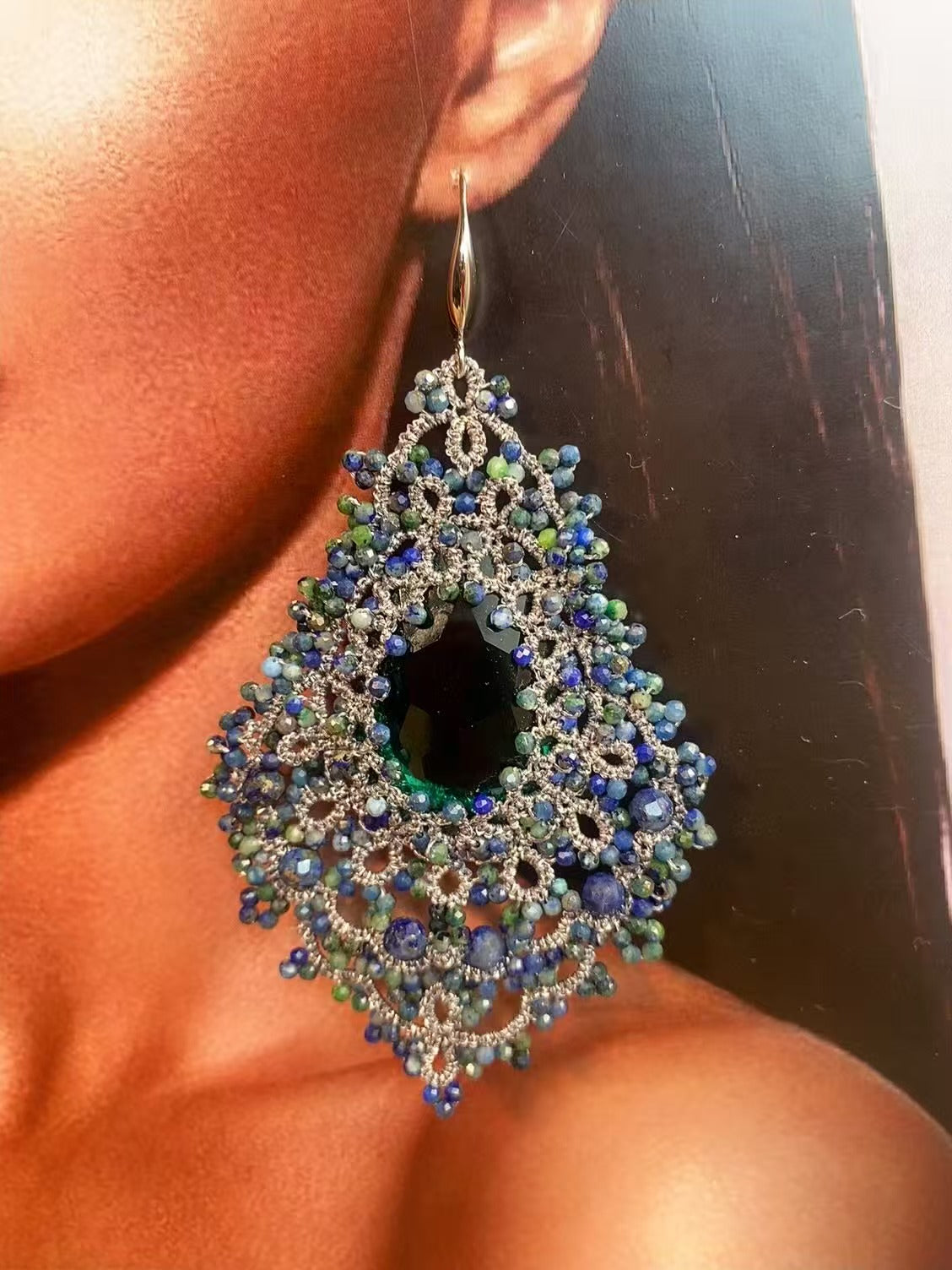 Handmade tatting earrings