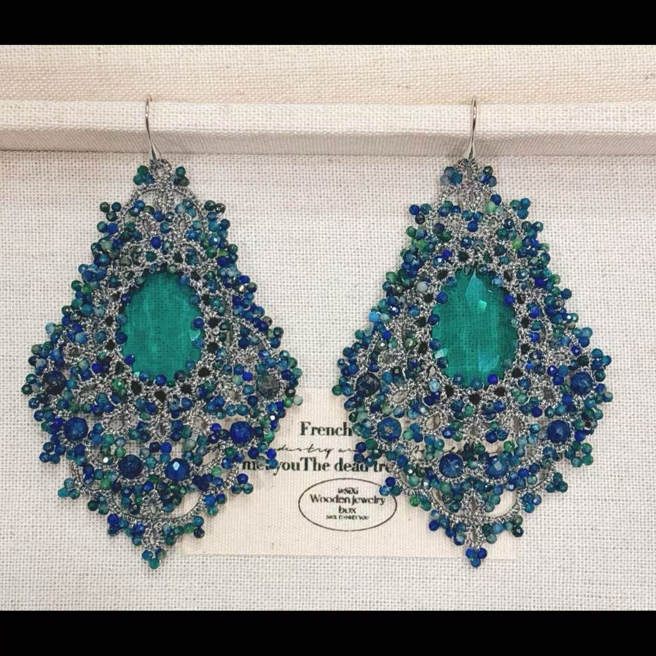 Handmade tatting earrings