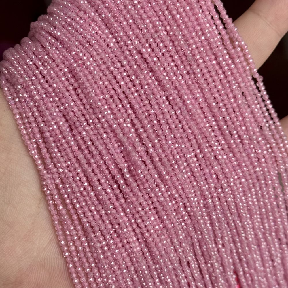 2mm round faceted zircon beads for jewelry making 38cm/strand