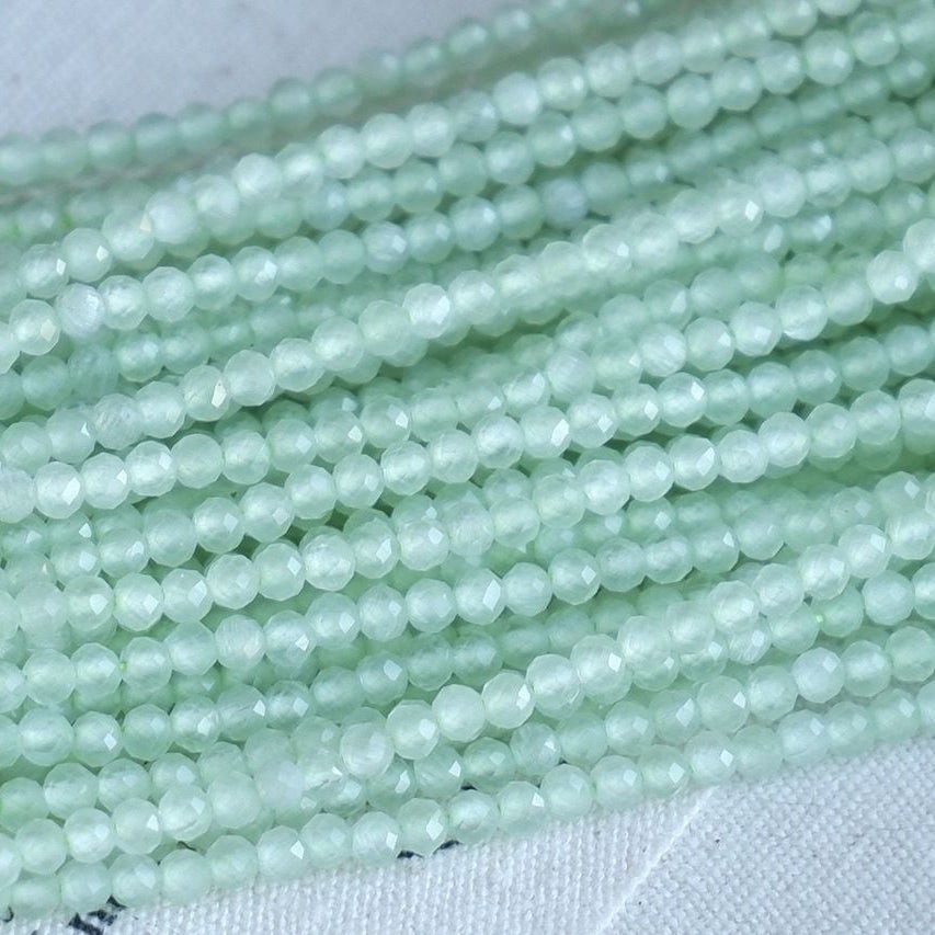 2mm artificial cat’s eye round faceted beads for jewelry making 34cm/strand