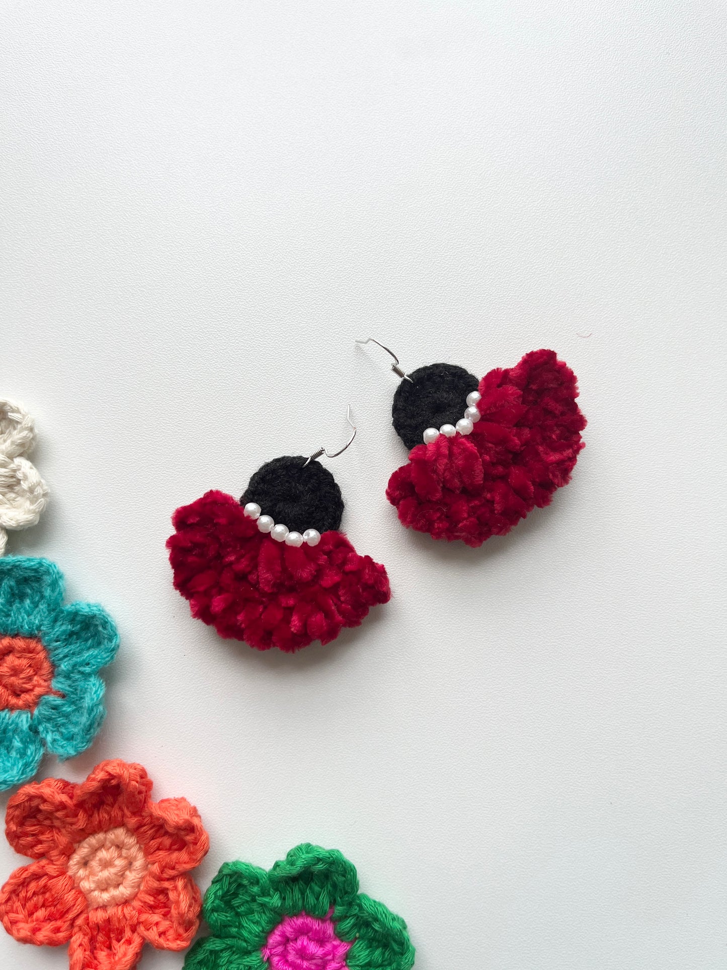 Handmade crochet earrings with s925 hooks