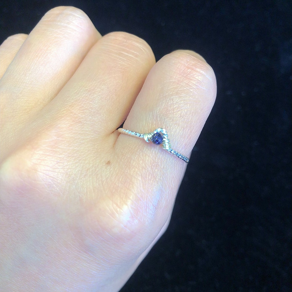 Handmade wirewrapping beaded ring