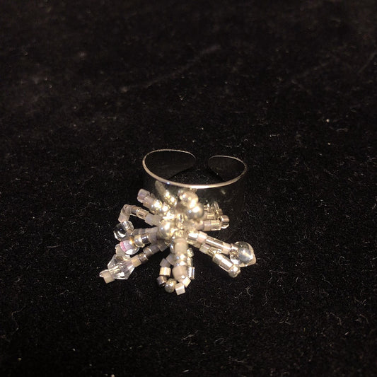 Handmade adjustable beaded ring