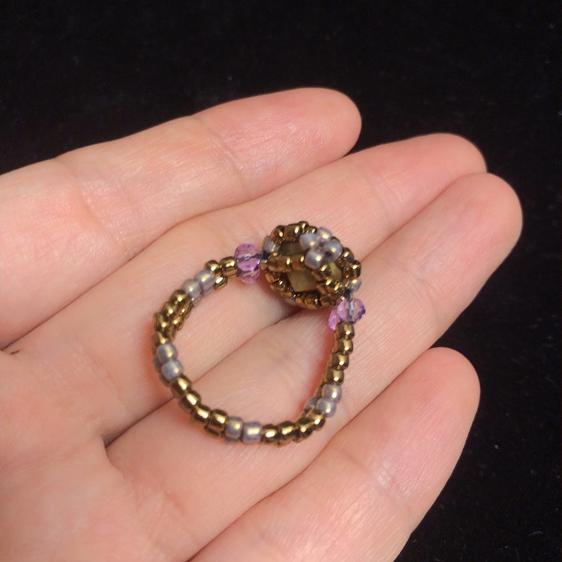 Handmade zircon beaded ring gemstone rings