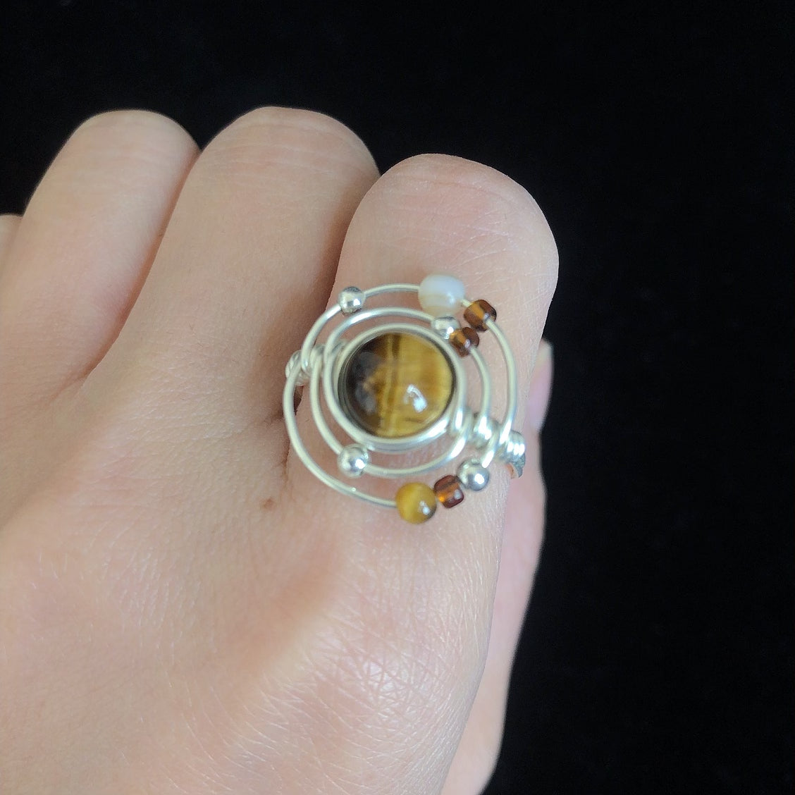 Handmade wirewrapping tiger eye rings