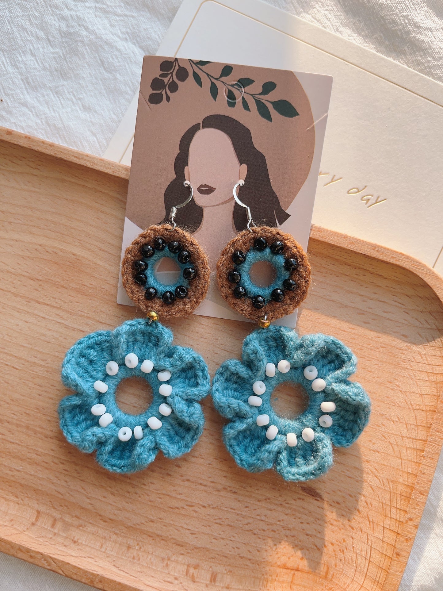 Handmade pretty crochet flower earrings with s925 hooks
