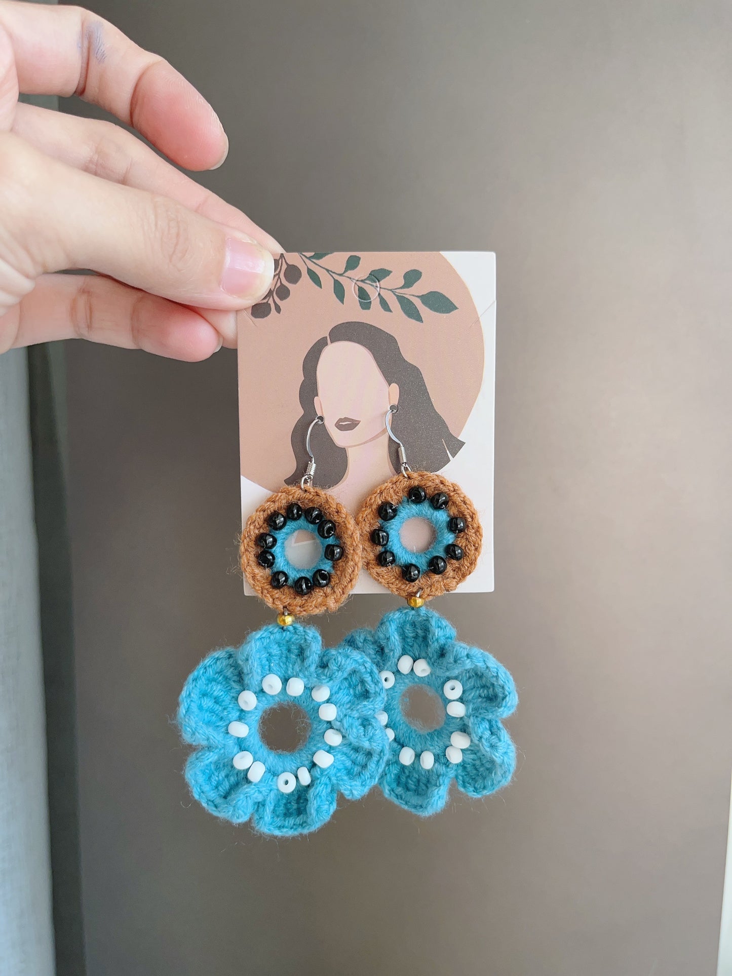 Handmade pretty crochet flower earrings with s925 hooks