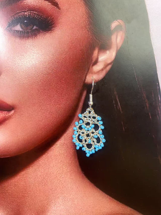 Handmade shuttle tatting earrings