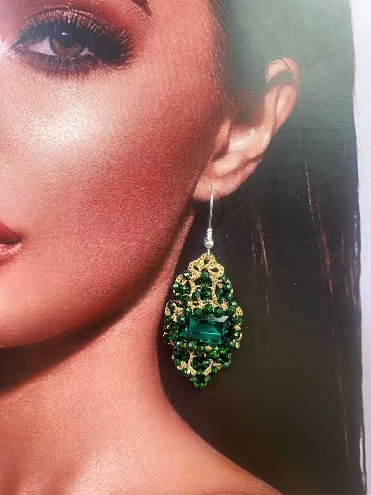 Handmade shuttle tatting earrings