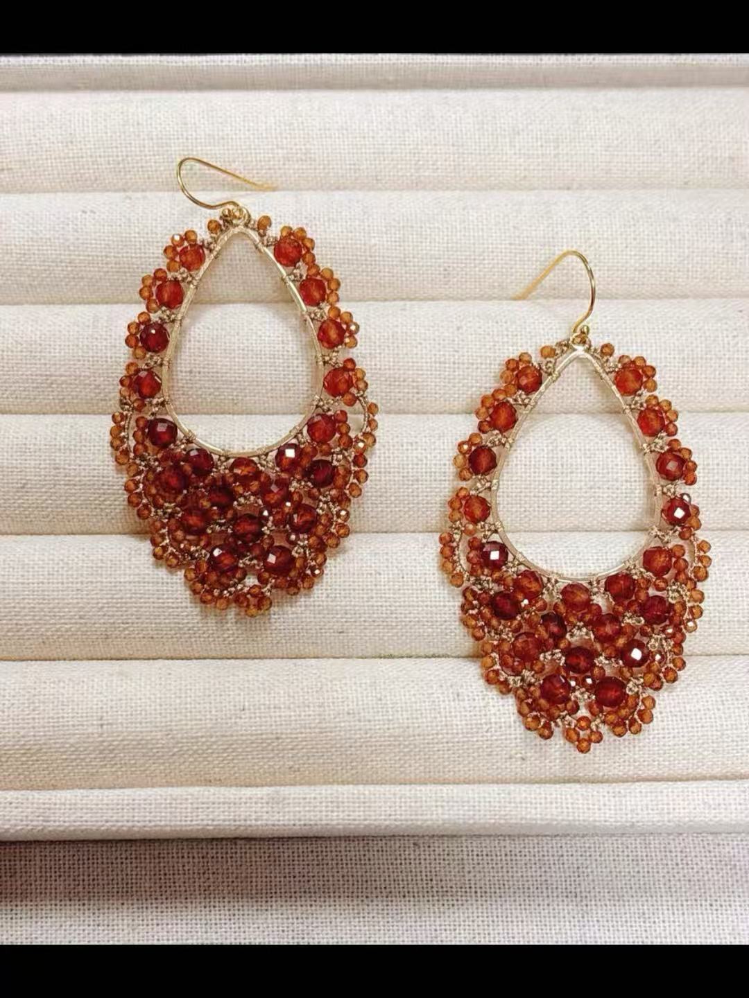 Handmade shuttle tatting earrings