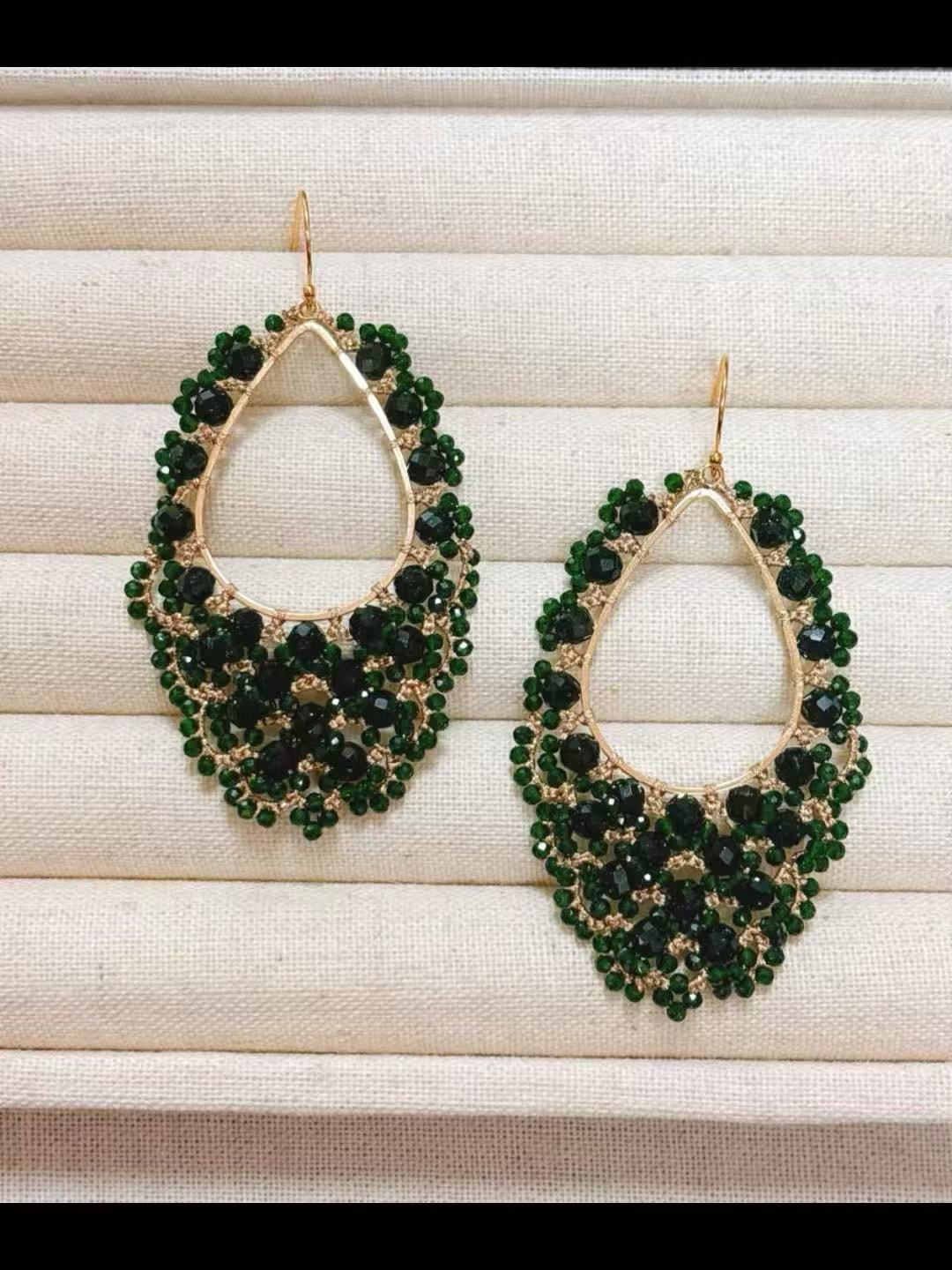 Handmade shuttle tatting earrings