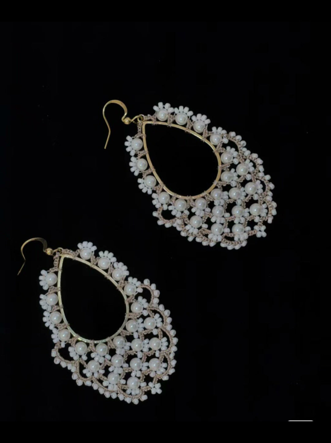 Handmade shuttle tatting earrings