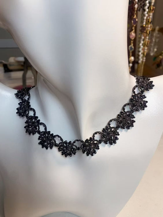 Handmade shuttle tatting necklace