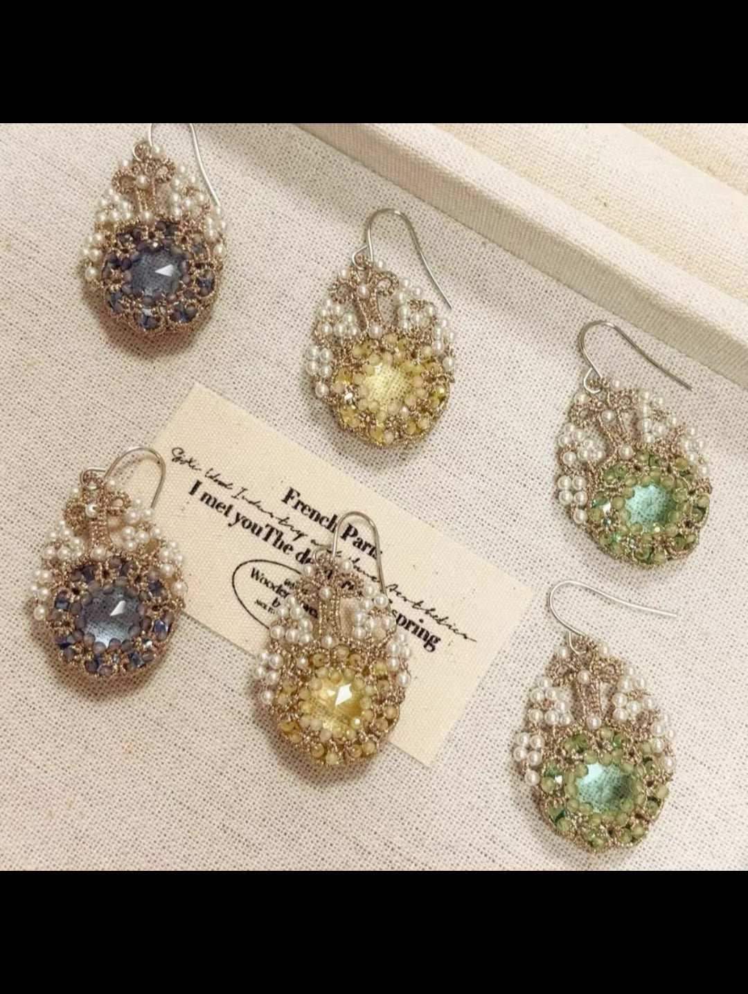 Handmade shuttle tatting earrings