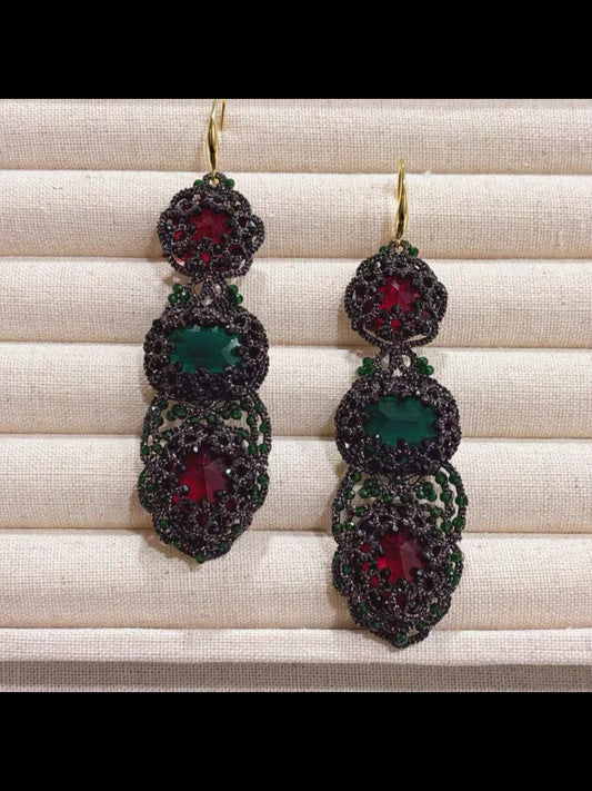 Handmade shuttle tatting earrings
