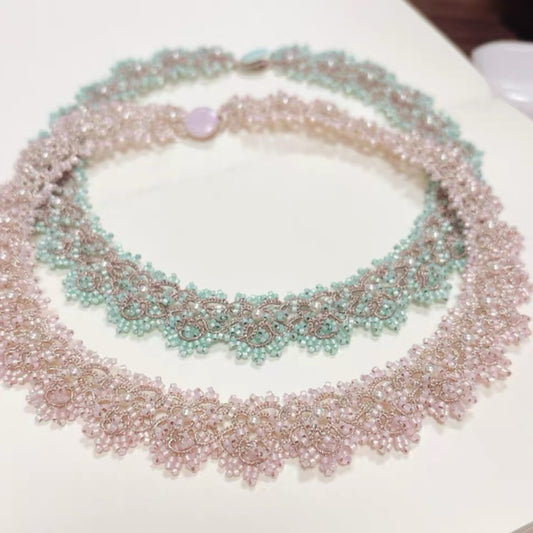 Handmade shuttle tatting necklace