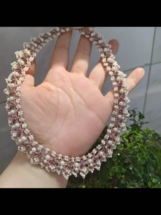 Handmade shuttle tatting necklace