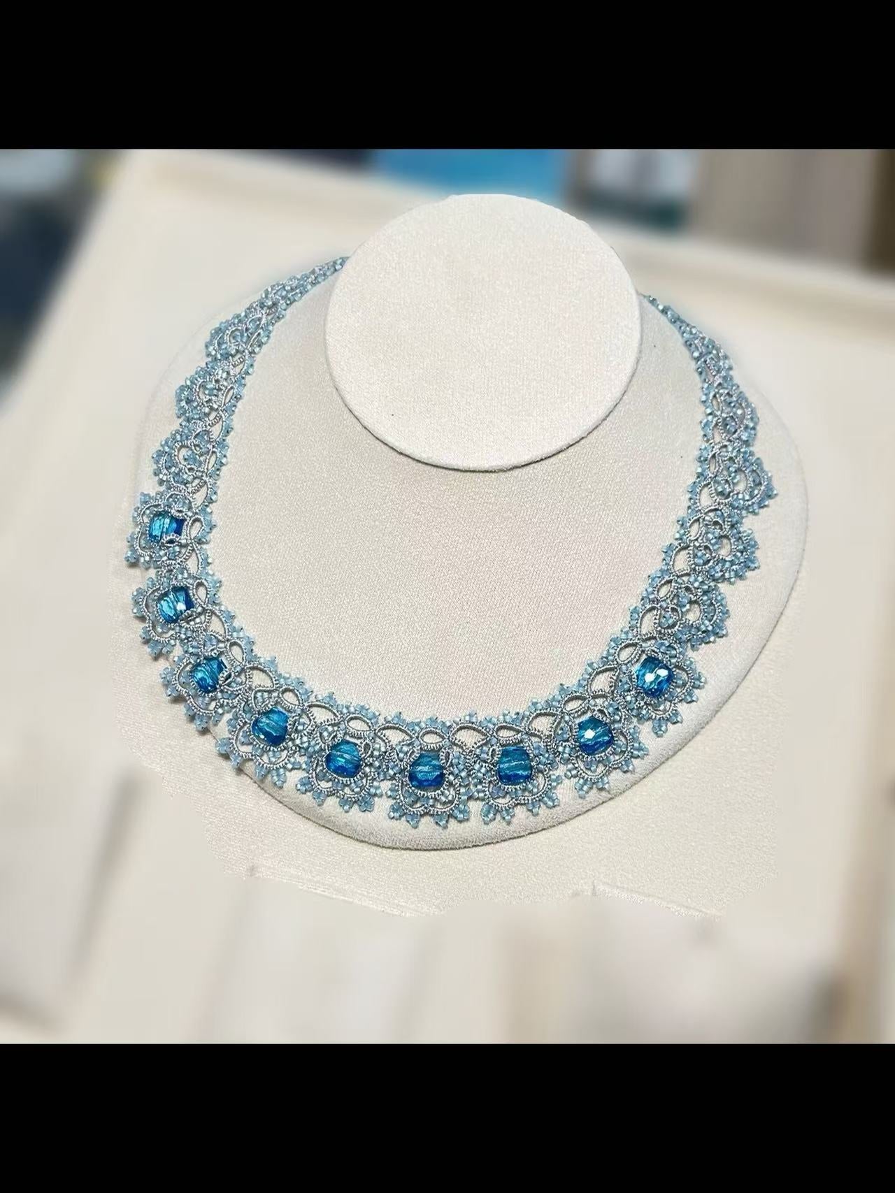 Handmade shuttle tatting necklace