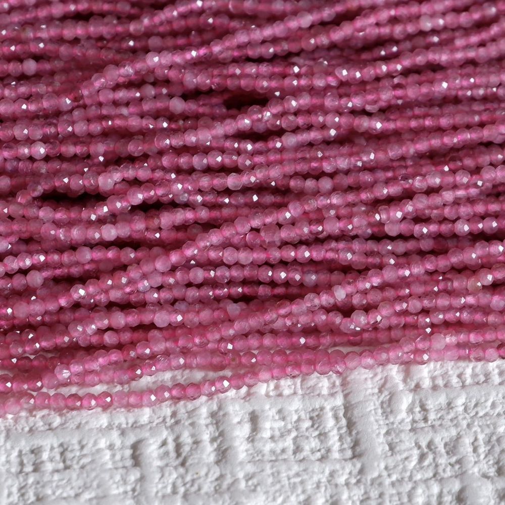 Natural stone tourmaline beads round faceted tourmaline beads for shuttle tatting jewelry making 38cm/strand