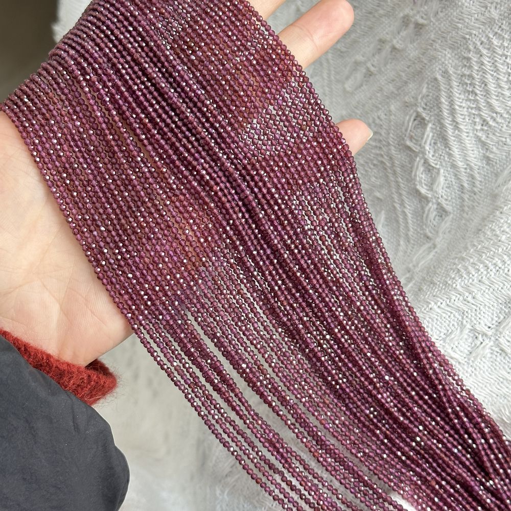 Natural stone garnet beads round faceted beads for shuttle tatting jewelry making 38cm/strand