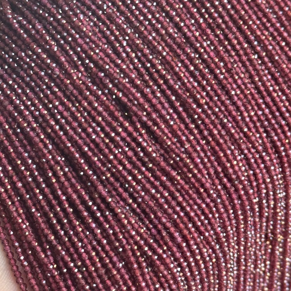 Natural stone garnet beads round faceted beads for shuttle tatting jewelry making 38cm/strand