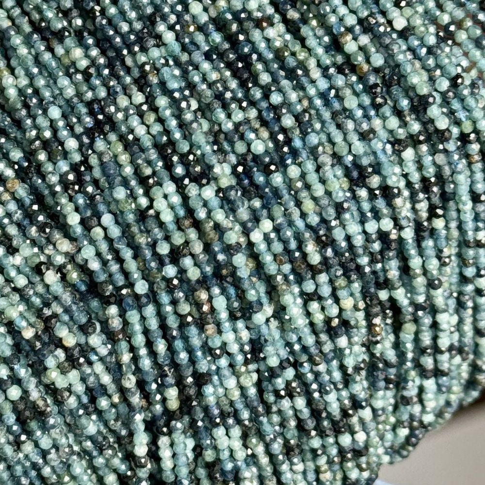 Natural stone tourmaline beads round faceted tourmaline beads for shuttle tatting jewelry making 38cm/strand