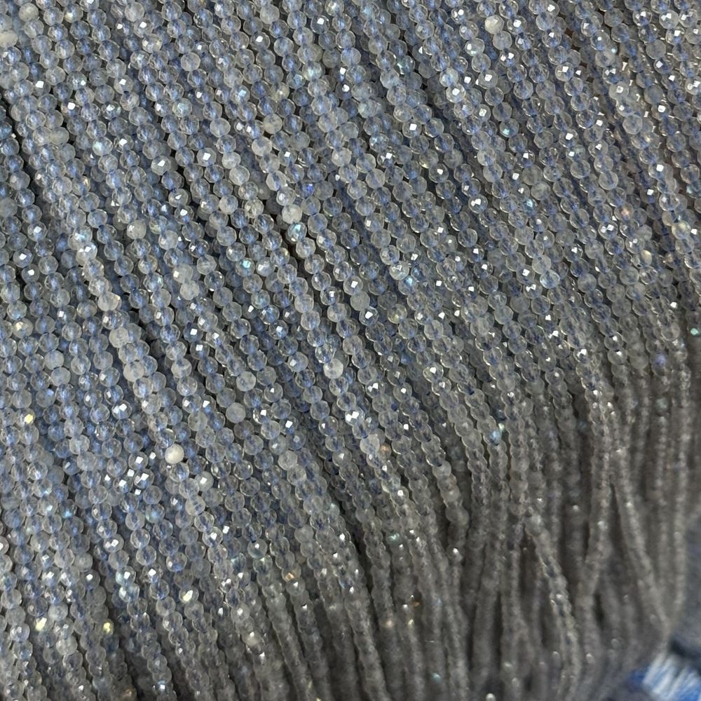 Natural stone labradorite round faceted beads for shuttle tatting jewelry making 38cm/strand