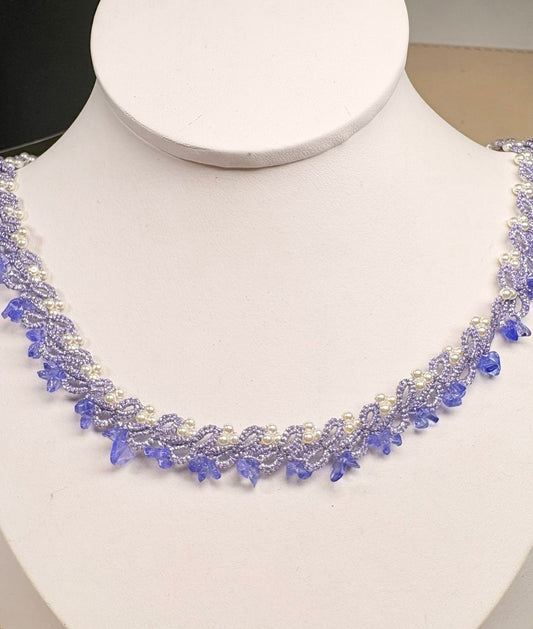 Handmade shuttle tatting necklace