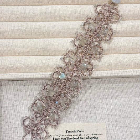 Handmade shuttle tatting bracelet