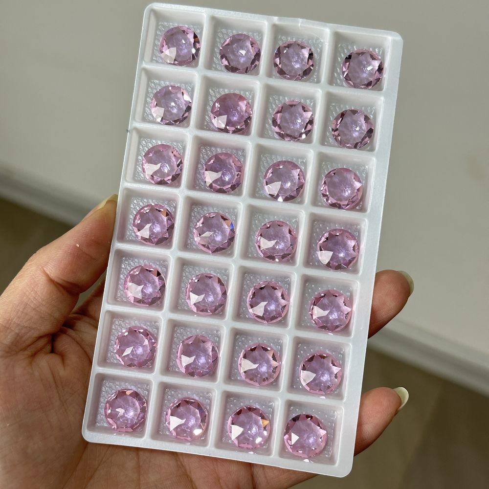 2pcs 12mm dongzhou diamond round faceted gemstone for jewelry making