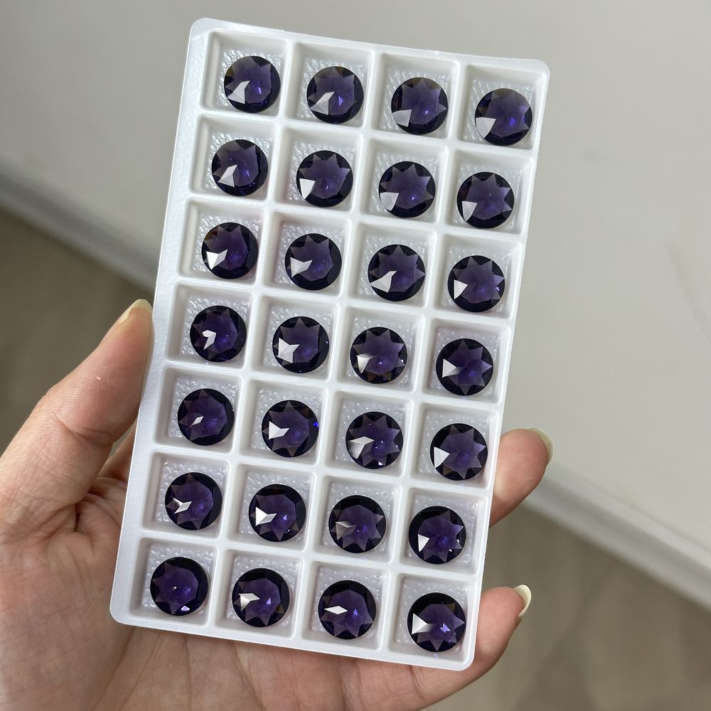 2pcs 12mm dongzhou diamond round faceted gemstone for jewelry making