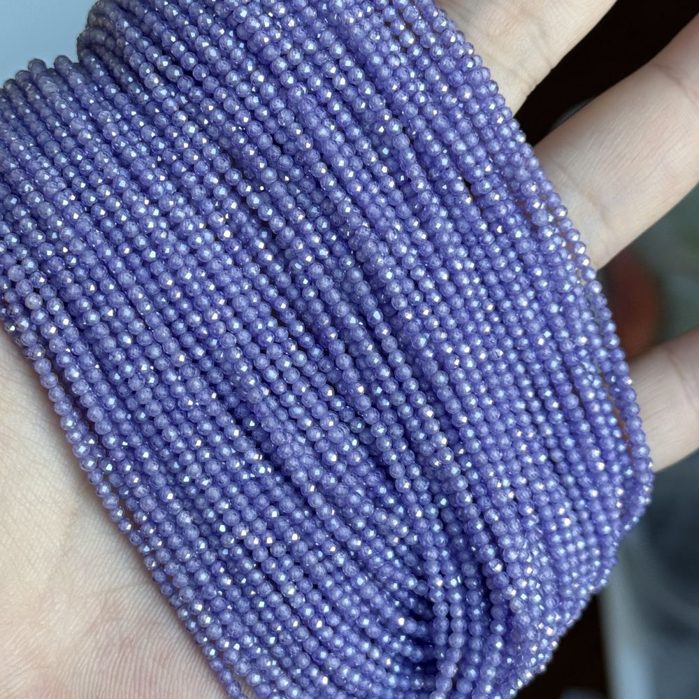 2mm round faceted zircon beads for jewelry making 38cm/strand