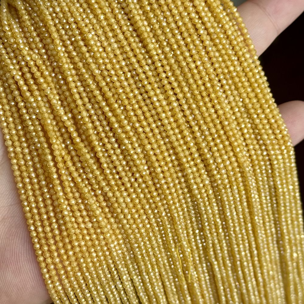 2mm round faceted zircon beads for jewelry making 38cm/strand