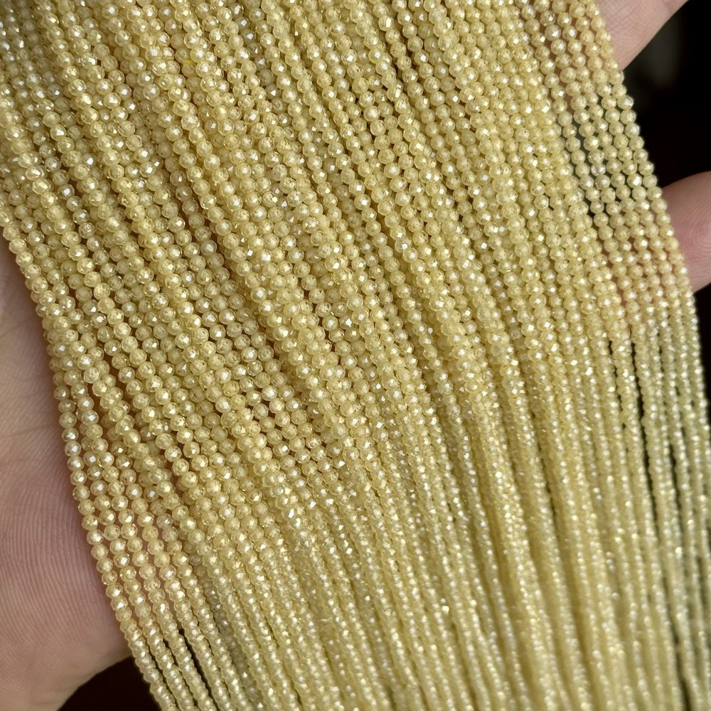 2mm round faceted zircon beads for jewelry making 38cm/strand
