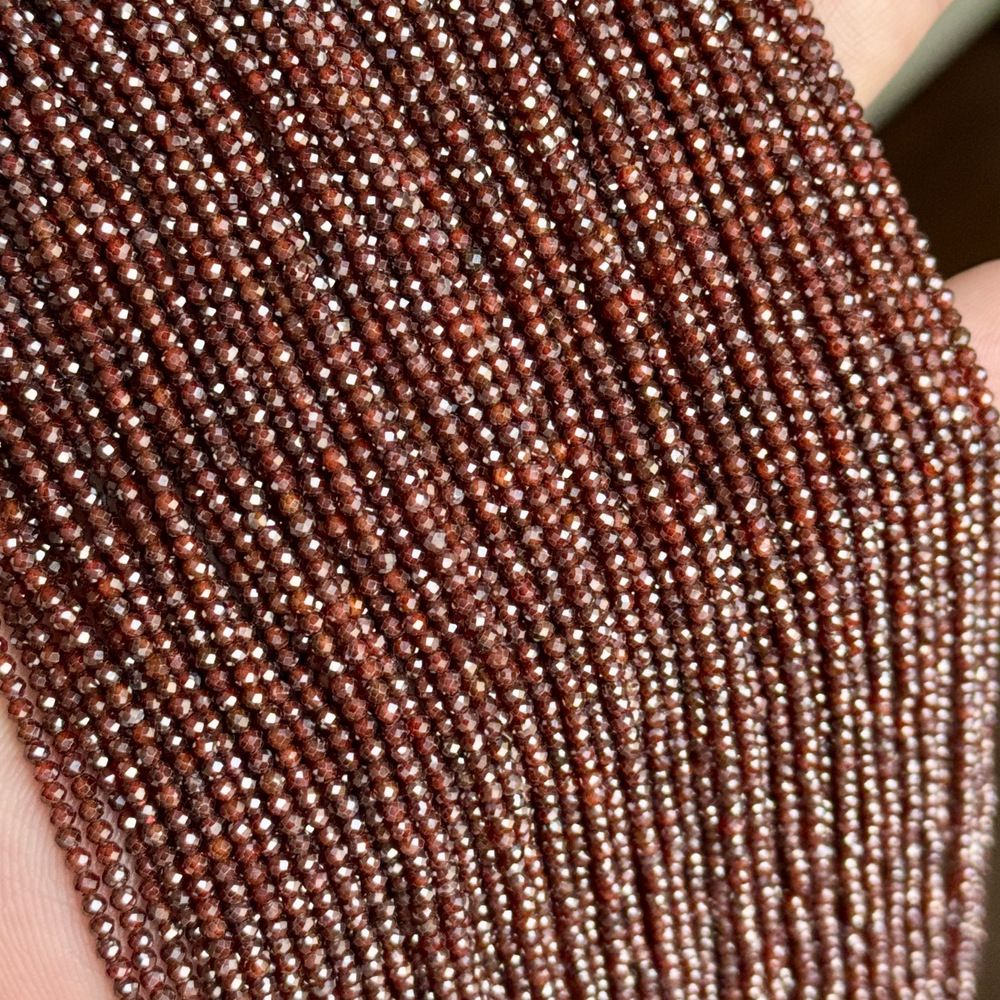 2mm round faceted zircon beads for jewelry making 38cm/strand
