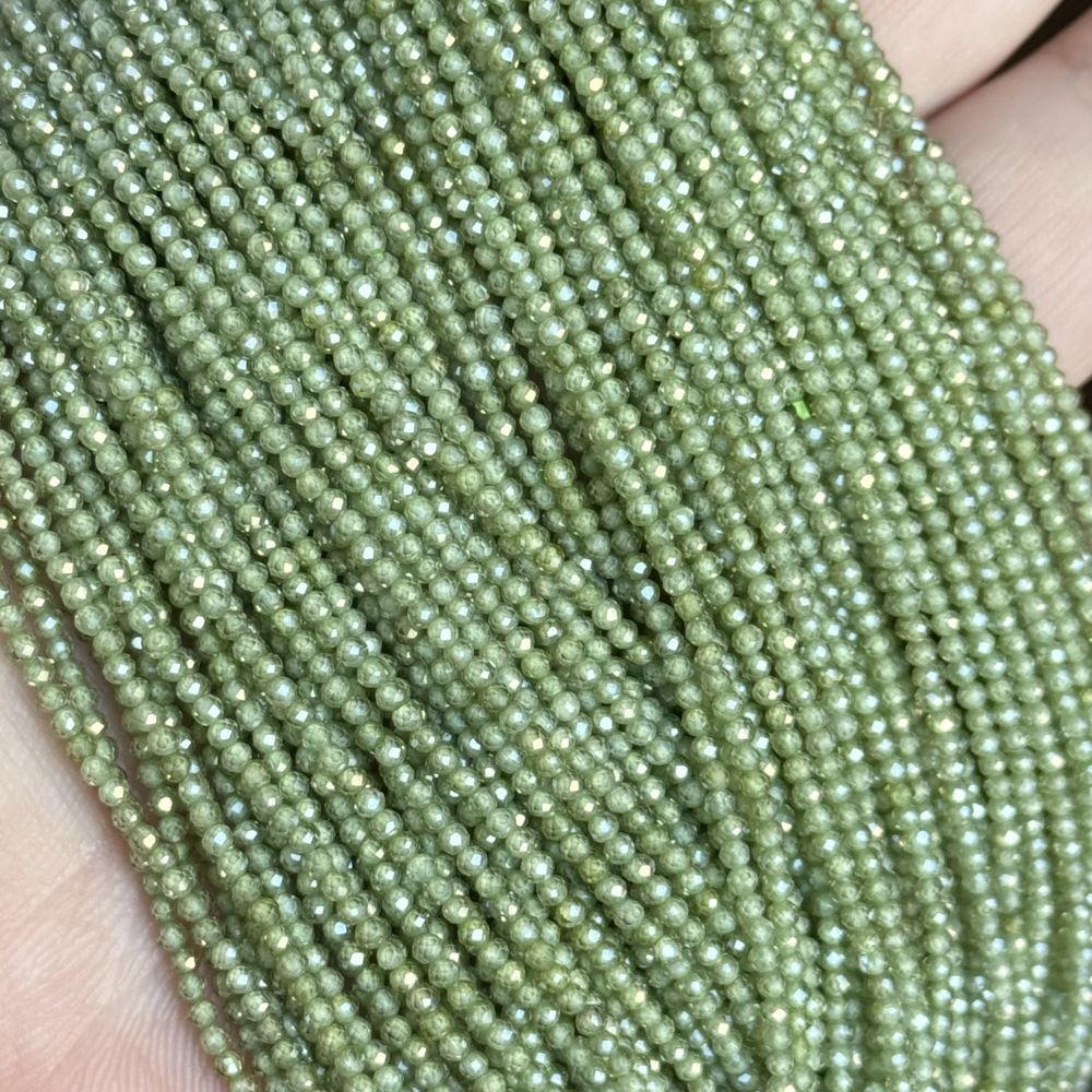 2mm round faceted zircon beads for jewelry making 38cm/strand