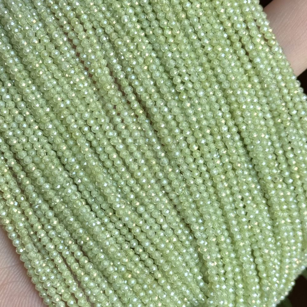 2mm round faceted zircon beads for jewelry making 38cm/strand