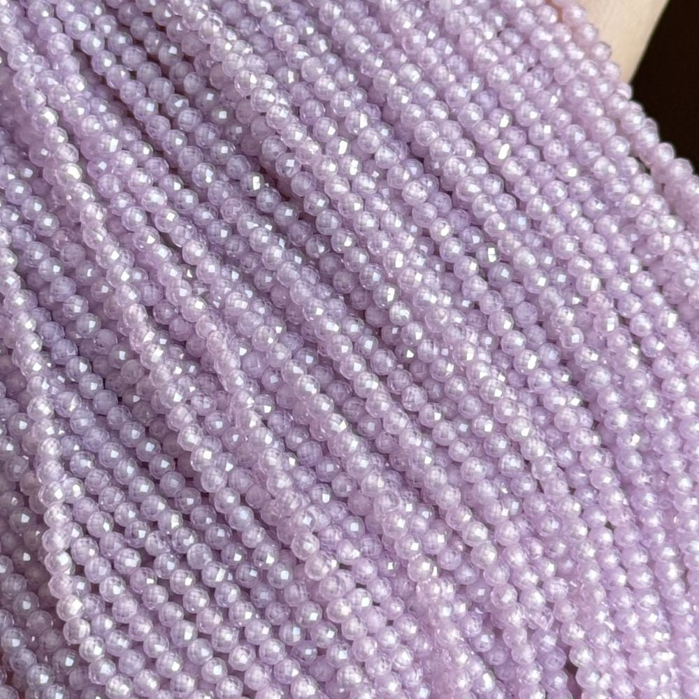 2mm round faceted zircon beads for jewelry making 38cm/strand