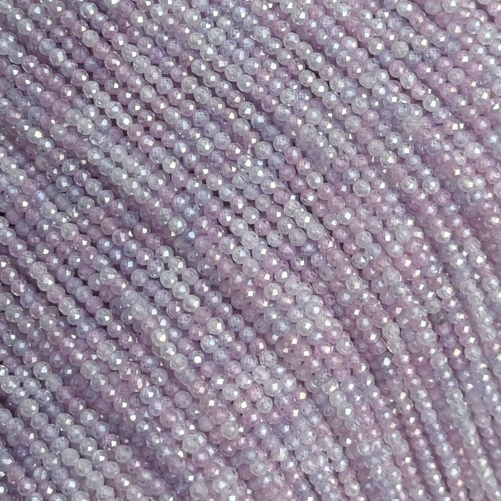 2mm round faceted zircon beads for jewelry making 38cm/strand