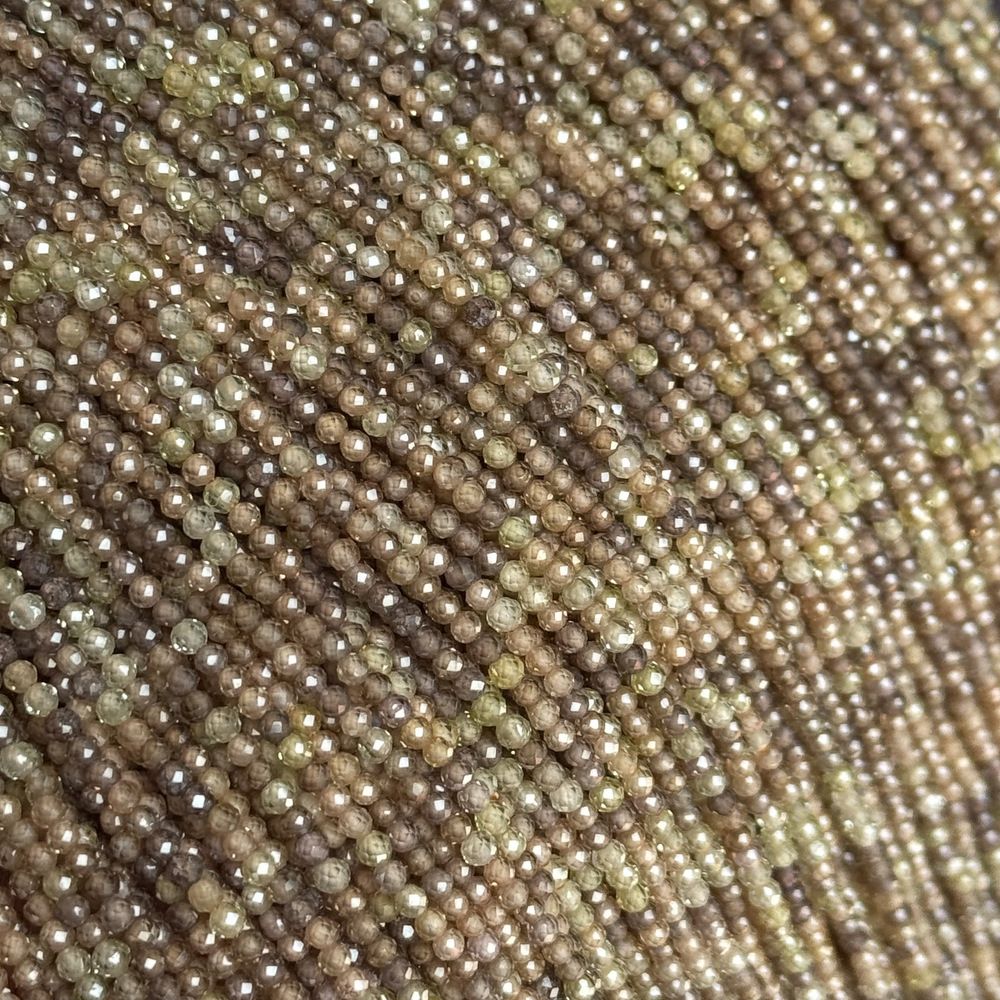 2mm round faceted zircon beads for jewelry making 38cm/strand