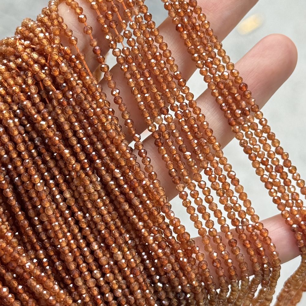 Natural stone garnet beads round faceted beads for shuttle tatting jewelry making 38cm/strand
