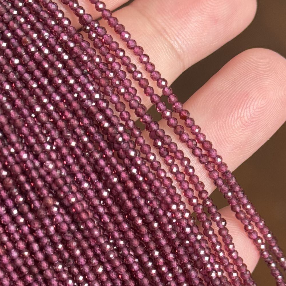 Natural stone garnet beads round faceted beads for shuttle tatting jewelry making 38cm/strand