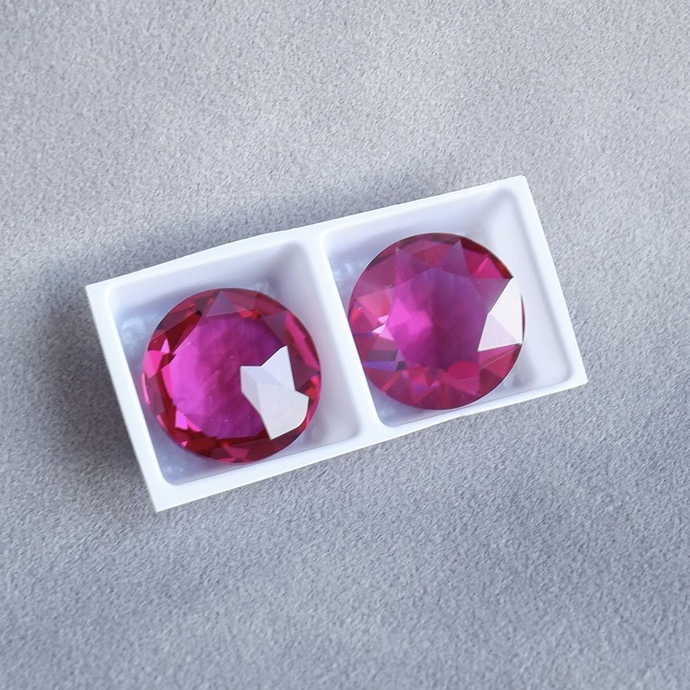 2pcs 14mm round faceted dongzhou diamond for shuttle tatting jewelry making