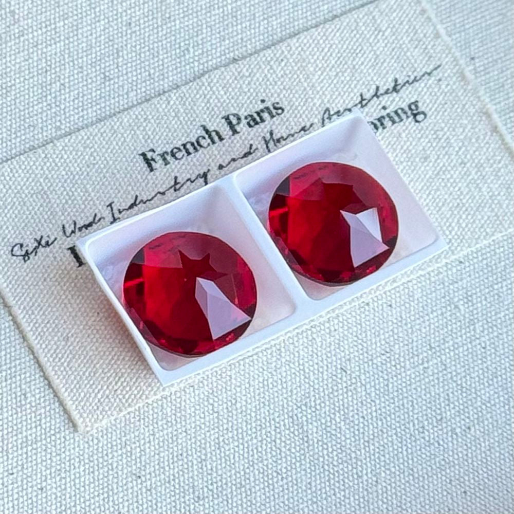 2pcs 14mm round faceted dongzhou diamond for shuttle tatting jewelry making