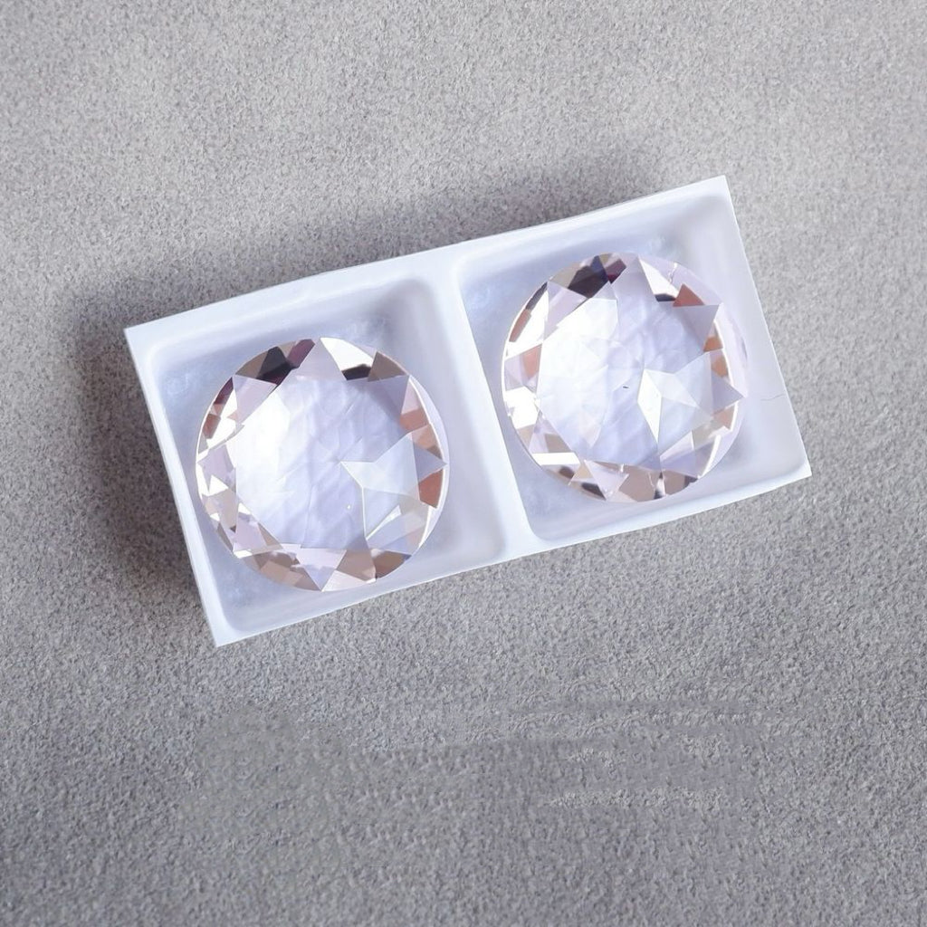 2pcs 14mm round faceted dongzhou diamond for shuttle tatting jewelry making