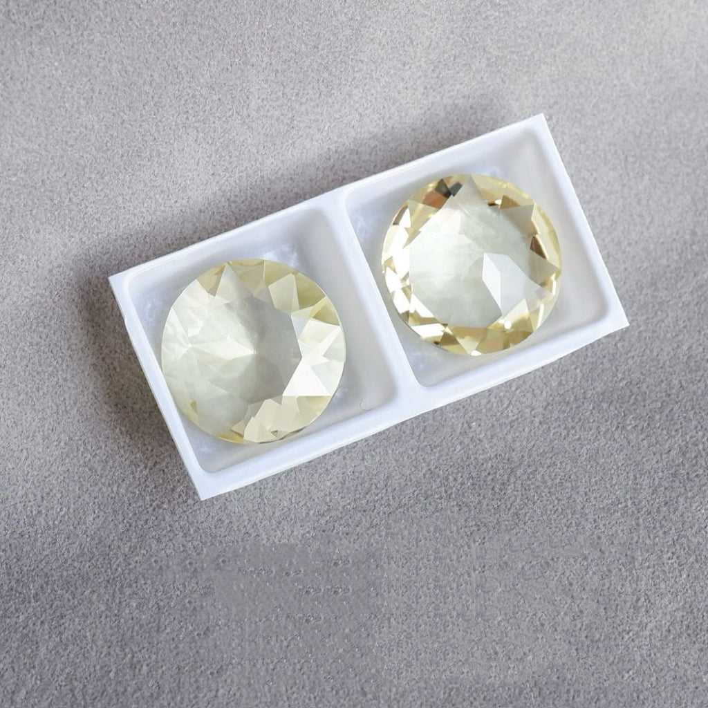 2pcs 14mm round faceted dongzhou diamond for shuttle tatting jewelry making