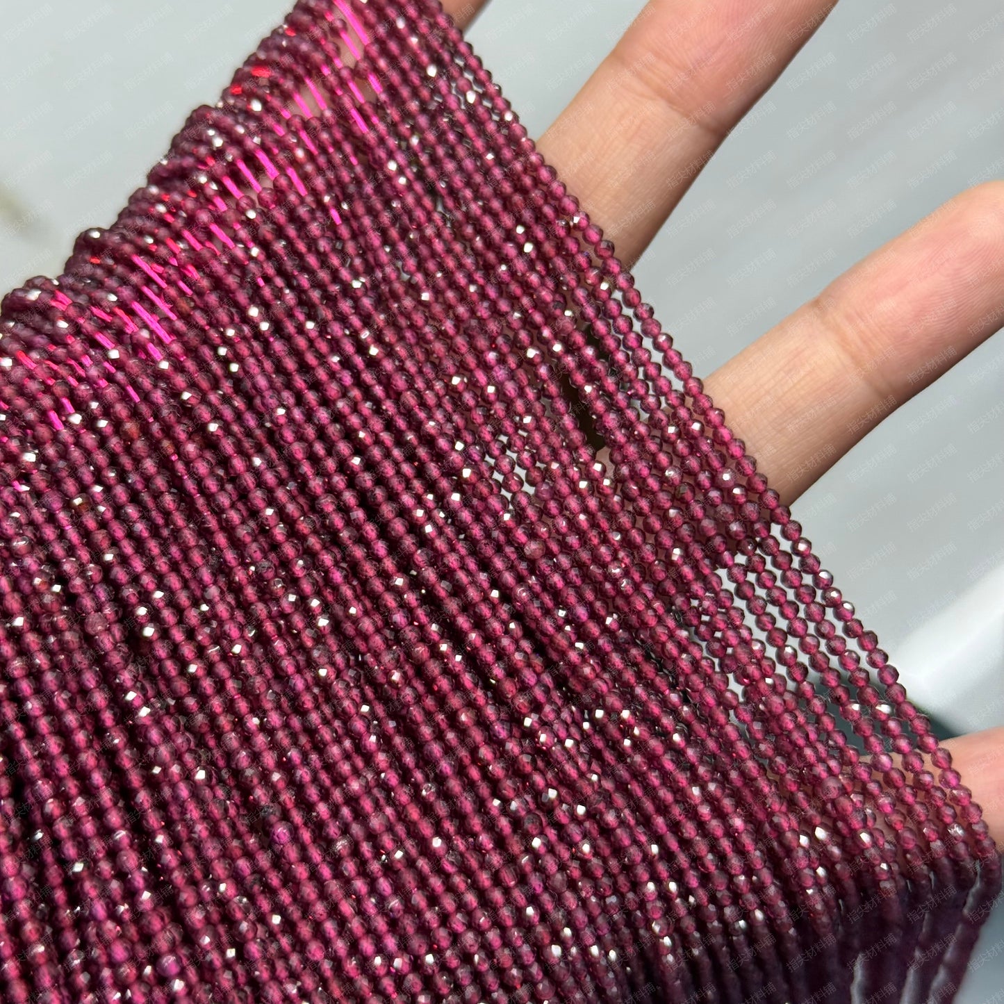 Natural stone garnet beads round faceted beads for shuttle tatting jewelry making 38cm/strand