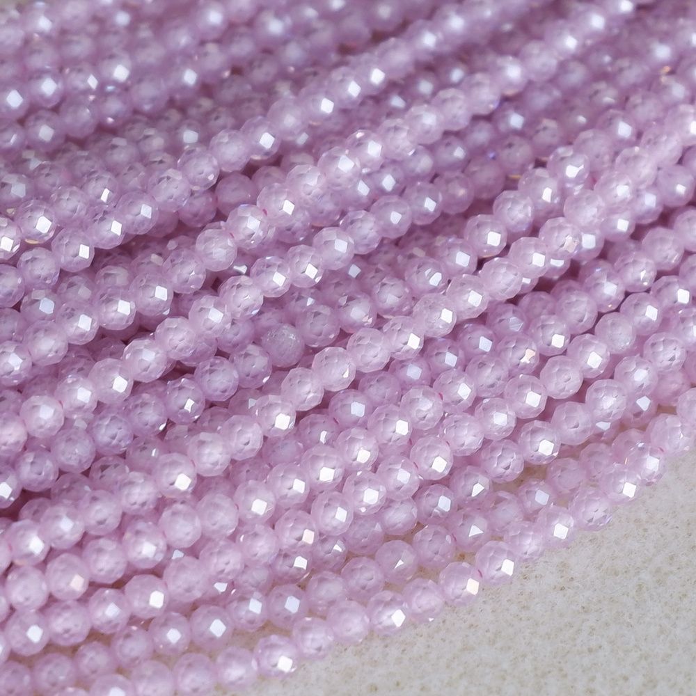 3mm faceted zircon beads for shuttle tatting jewelry making 38cm/strand