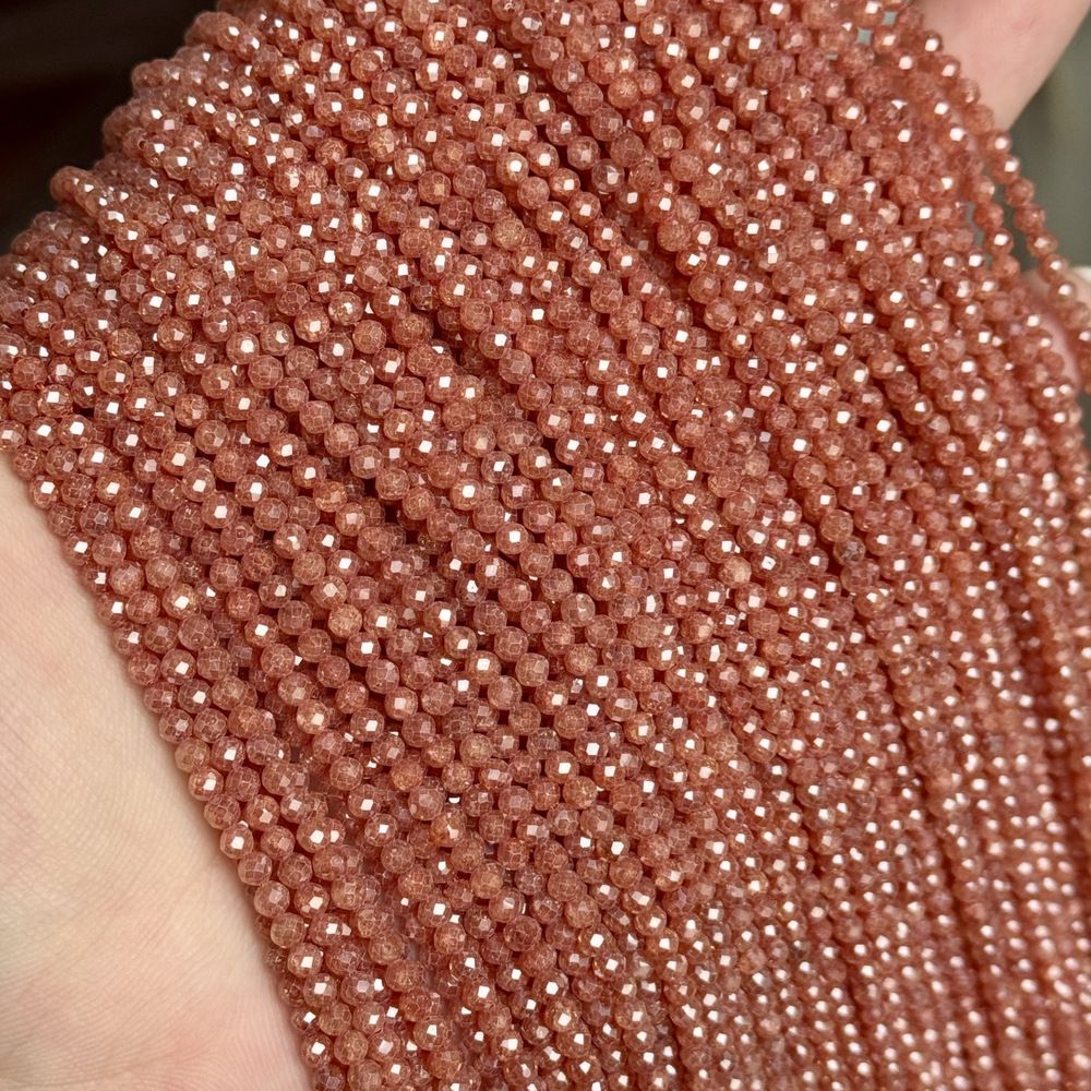 3mm faceted zircon beads for shuttle tatting jewelry making 38cm/strand