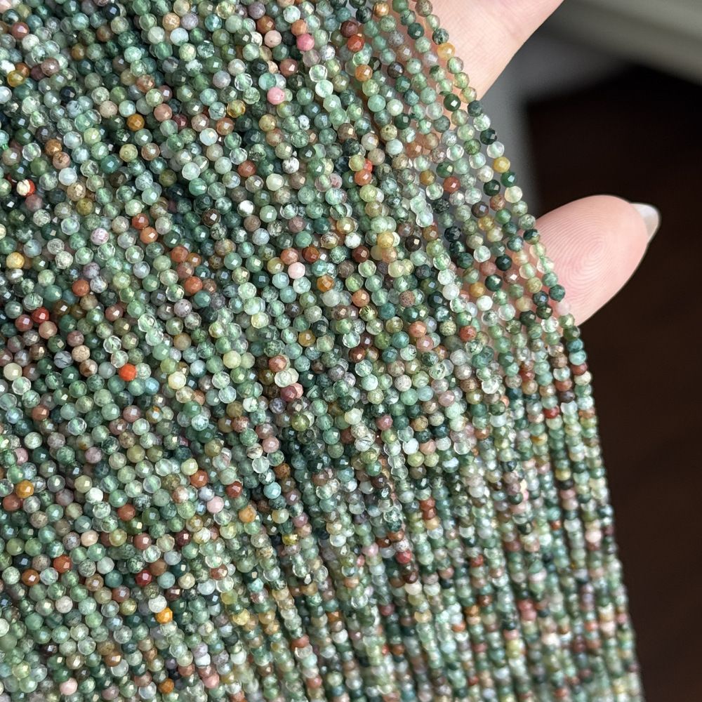 2mm natural stone round faceted beads for jewelry making 38cm/strand